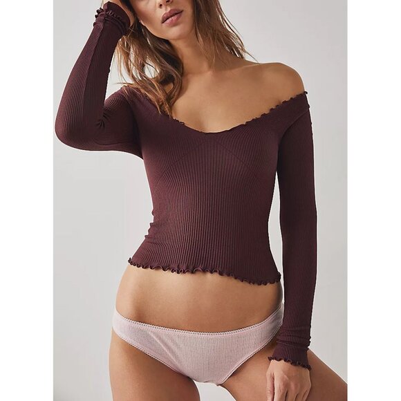 🎉LAST CHANCE🎉 FREE PEOPLE Pointelle Bikini Undies / Cotton Candy - Picture 2 of 5